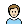 Man: Light Skin Tone Emoji 👨🏻 image - OpenMoji style