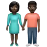 Woman And Man Holding Hands: Dark Skin Tone Emoji 👫🏿 image - WhatsApp style