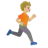 Person Running Facing Right: Medium-Light Skin Tone
