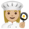 Woman Cook: Medium-Light Skin Tone Emoji 👩🏼‍🍳 image - Google Noto Color style