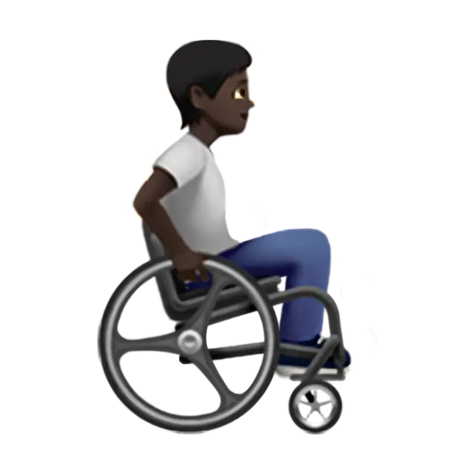Person In Manual Wheelchair Facing Right: Dark Skin Tone