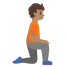 Person Kneeling Facing Right: Medium Skin Tone Emoji 🧎🏽‍➡️ image - Google Noto Color style
