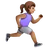 Woman Running Facing Right: Medium Skin Tone