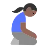 Woman Kneeling: Medium-Dark Skin Tone Emoji 🧎🏾‍♀️ image - Tossface style