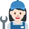 Woman Mechanic: Light Skin Tone Emoji 👩🏻‍🔧 image - Twitter / X (Twemoji) style