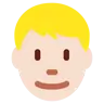 Man: Light Skin Tone, Blond Hair Emoji 👱🏻‍♂️ image - Twitter / X (Twemoji) style