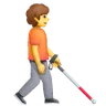 Person With White Cane Facing Right Emoji 🧑‍🦯‍➡️ image - Samsung style