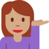 Woman Tipping Hand: Medium Skin Tone Emoji 💁🏽‍♀️ image - Twitter / X (Twemoji) style