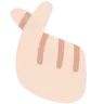 Hand With Index Finger And Thumb Crossed: Light Skin Tone Emoji 🫰🏻 image - Twitter / X (Twemoji) style