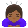 Woman Bowing: Medium-Dark Skin Tone Emoji 🙇🏾‍♀️ image - Google Noto Color style