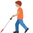 Person With White Cane: Medium Skin Tone