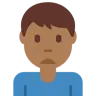 Man Frowning: Medium-Dark Skin Tone Emoji 🙍🏾‍♂️ image - Twitter / X (Twemoji) style