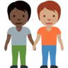 People Holding Hands: Dark Skin Tone, Medium Skin Tone Emoji 🧑🏿‍🤝‍🧑🏽 image - Twitter / X (Twemoji) style