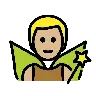 Man Fairy: Medium-Light Skin Tone Emoji 🧚🏼‍♂️ image - OpenMoji style