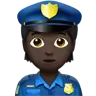 Police Officer: Dark Skin Tone Emoji 👮🏿 image - Apple style
