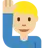 Man Raising Hand: Medium-Light Skin Tone