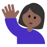 Woman Raising Hand: Medium-Dark Skin Tone Emoji 🙋🏾‍♀️ image - Tossface style