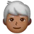 Man: Medium-Dark Skin Tone, White Hair