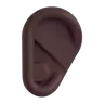Ear: Dark Skin Tone Emoji 👂🏿 image - Microsoft 3D Fluent style