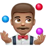 Man Juggling: Medium Skin Tone Emoji 🤹🏽‍♂️ image - WhatsApp style