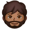 Person: Medium-Dark Skin Tone, Beard Emoji 🧔🏾 image - Samsung style
