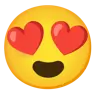 หน้ายิ้มด้วยดวงตารูปหัวใจ Emoji 😍 image - Google Noto Color style