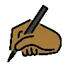 Writing Hand: Medium-Dark Skin Tone Emoji ✍🏾 image - OpenMoji style