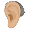 Ear With Hearing Aid: Medium-Light Skin Tone Emoji 🦻🏼 image - Apple style