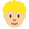 Person: Medium-Light Skin Tone, Curly Hair Emoji 🧑🏼‍🦱 image - Twitter / X (Twemoji) style