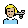 Man Getting Haircut: Medium-Light Skin Tone Emoji 💇🏼‍♂️ image - OpenMoji style