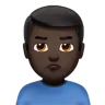Man Pouting: Dark Skin Tone Emoji 🙎🏿‍♂️ image - Apple style