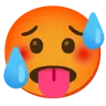 過熱した顔 Emoji 🥵 image - Google Noto Color style