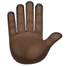 Raised Hand: Dark Skin Tone Emoji ✋🏿 image - WhatsApp style