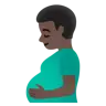 Pregnant Man: Dark Skin Tone Emoji 🫃🏿 image - Google Noto Color style