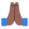 Folded Hands: Medium-Dark Skin Tone Emoji 🙏🏾 image - Tossface style