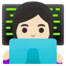 Woman Technologist: Light Skin Tone Emoji 👩🏻‍💻 image - Google Noto Color style