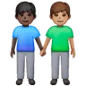 Men Holding Hands: Medium Skin Tone, Dark Skin Tone Emoji 👨🏽‍🤝‍👨🏿 image - Samsung style