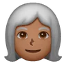 Woman: Medium-Dark Skin Tone, White Hair Emoji 👩🏾‍🦳 image - Samsung style