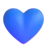푸른 심장 Emoji 💙 image - Microsoft 3D Fluent style