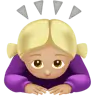 Woman Bowing: Medium-Light Skin Tone Emoji 🙇🏼‍♀️ image - Apple style