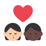 Kiss: Person, Person, Light Skin Tone, Dark Skin Tone Emoji 🧑🏻‍❤️‍💋‍🧑🏿 image - Tossface style
