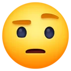 片眉毛を上げた顔 Emoji 🤨 image - Facebook Meta style