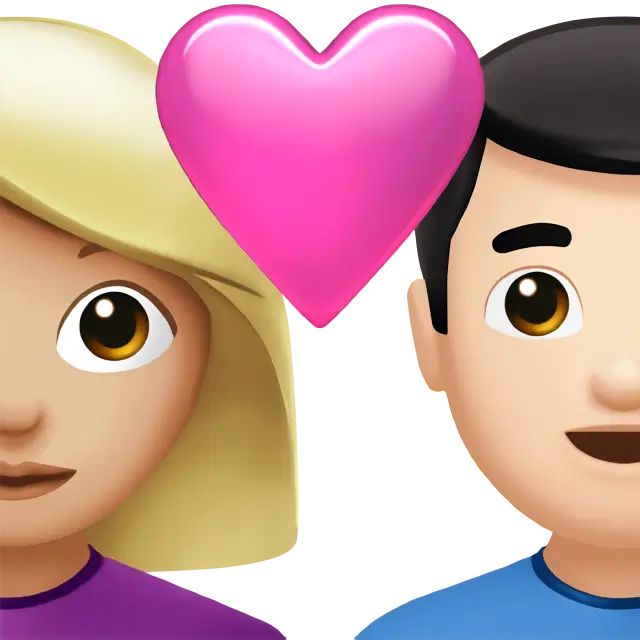 Couple With Heart: Woman, Man, Medium-Light Skin Tone, Light Skin Tone