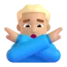 Man Gesturing No: Medium-Light Skin Tone Emoji 🙅🏼‍♂️ image - Microsoft 3D Fluent style