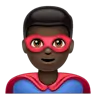 Man Superhero: Dark Skin Tone Emoji 🦸🏿‍♂️ image - WhatsApp style