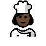Woman Cook: Dark Skin Tone Emoji 👩🏿‍🍳 image - OpenMoji style