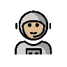 Astronaut: Medium-Light Skin Tone Emoji 🧑🏼‍🚀 image - OpenMoji style