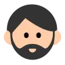 Person: Light Skin Tone, Beard Emoji 🧔🏻 image - Tossface style