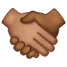 Handshake: Medium Skin Tone, Medium-Dark Skin Tone Emoji 🫱🏽‍🫲🏾 image - WhatsApp style