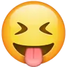 ใบหน้าด้วยลิ้น Stuck-Out และดวงตาที่ปิดสนิท Emoji 😝 image - WhatsApp style